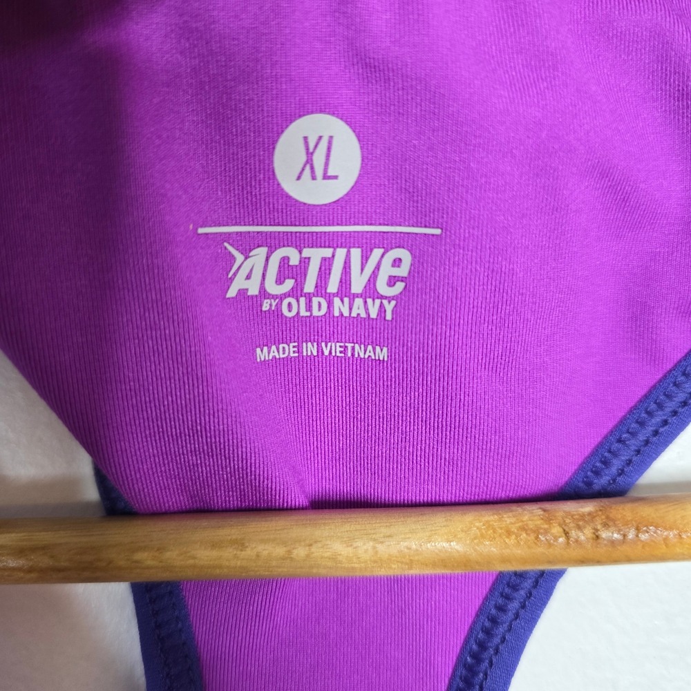 Active by Old Navy Women's XL Purple Heathered Racerback Sports Bra Compression - Picture 3 of 5